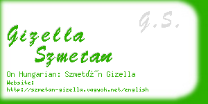 gizella szmetan business card